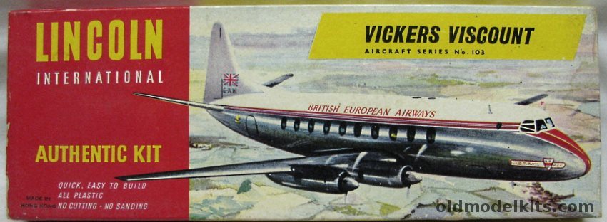 Lincoln 1/121 Vickers Viscount BEA British European Airways, 103 plastic model kit